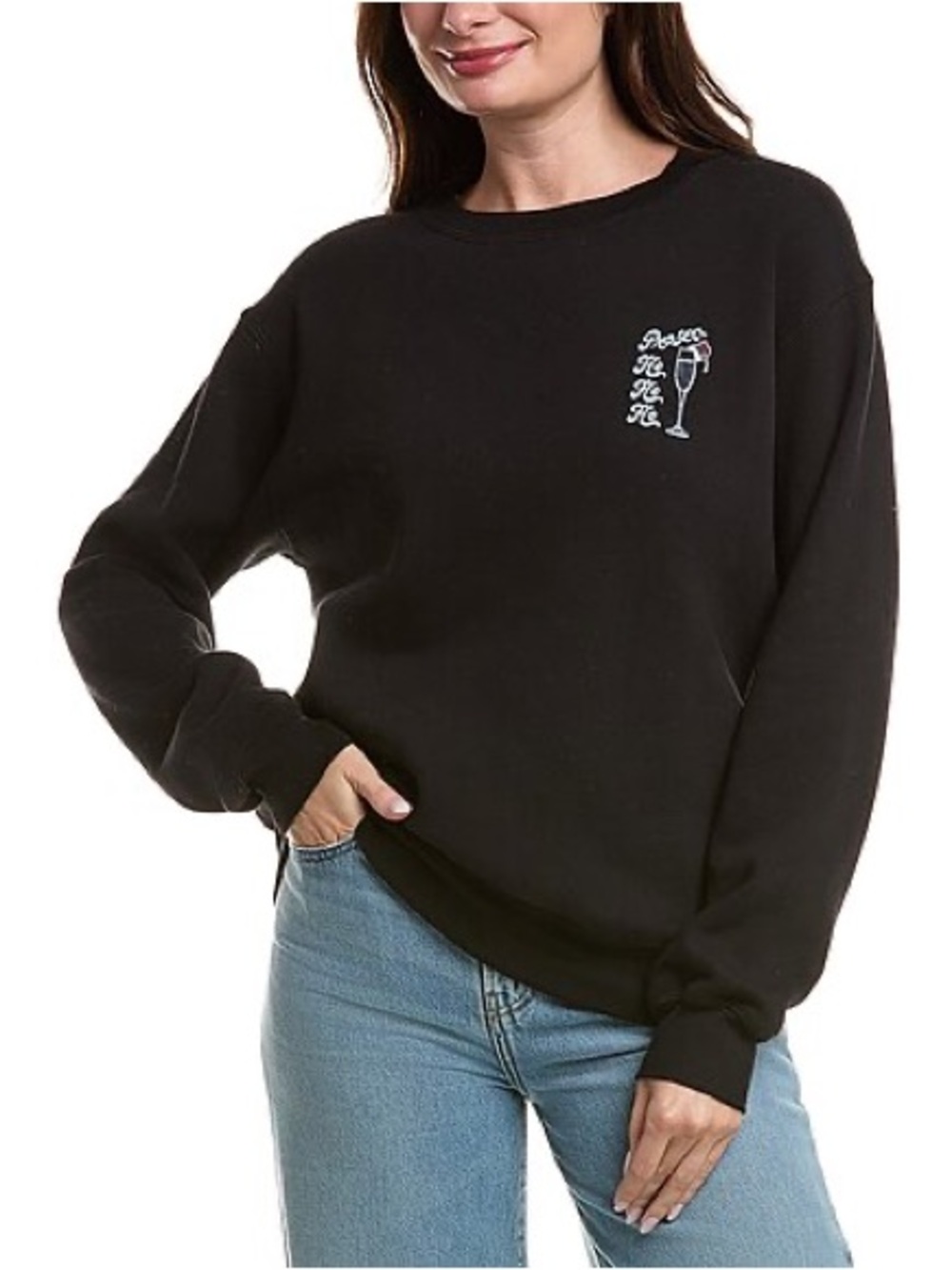 PROJECT SOCIAL T Prosec- Ho Ho Ho Sweatshirt XS 20” p2p Black $108 Retail NWT